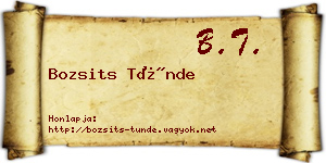 Bozsits Tünde névjegykártya